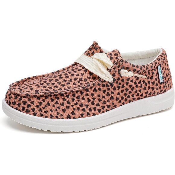 Women's Coffee Casual Slip On Deck Canvas Loafers Sneakers Boot Shoes - Picture 8 of 8